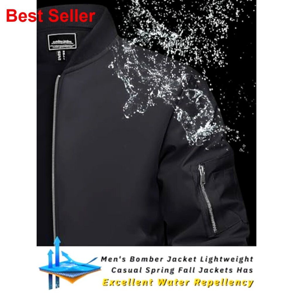 Lightweight Polyester Bomber Jacket With Multiple… - image 3